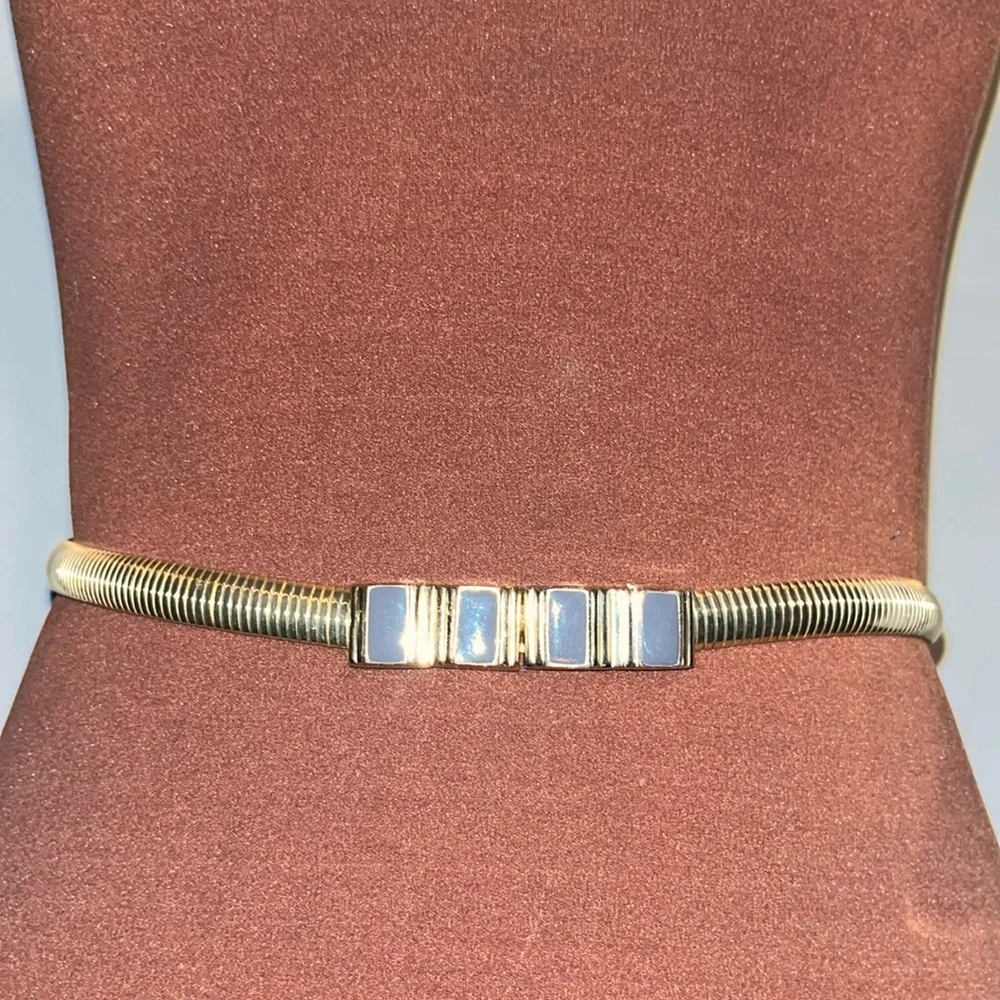 VINTAGE Slinky Gold Tone Snake Belt